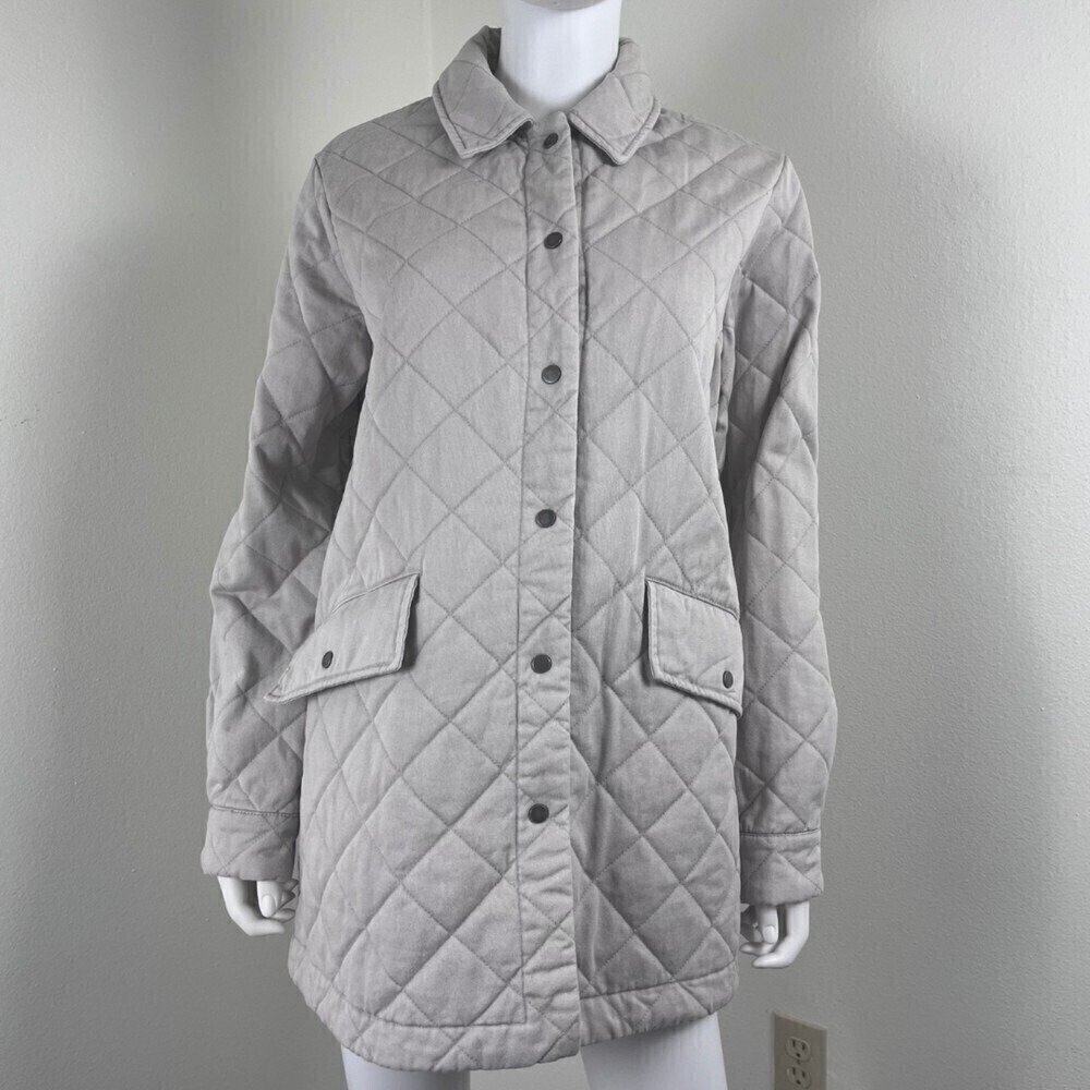 Joie Size M Beige Quilted Cotton Utility Boxy Jacket NEW Chore Farm Coat Outdoor - Picture 5 of 13